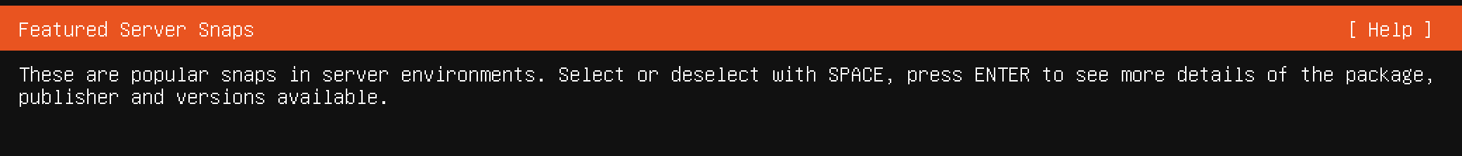 Linux installation server snaps